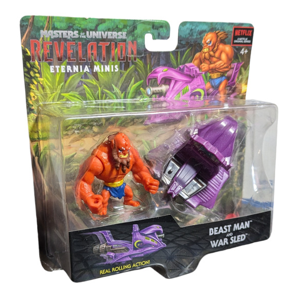Masters of the Universe- Revelation Beast Man and War Sled Eternia Minis Vehicle - Picture 2 of 7